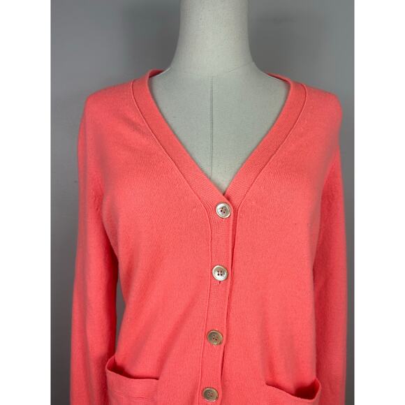 J. Crew Collection Italian Cashmere Cardigan Orange Sz Small Business Casual - Picture 4 of 7